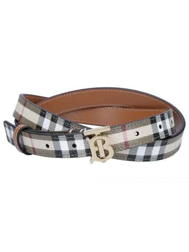 Plaid Check Pattern Leather Belt Beige - BURBERRY - BALAAN 2