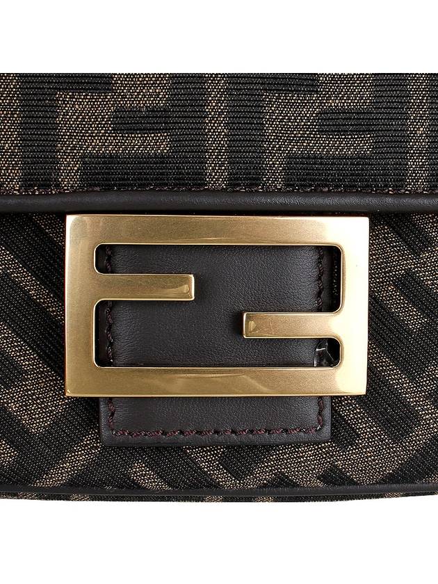 Baguette Chain FF Jacquard Medium Cross Bag Brown - FENDI - BALAAN 9