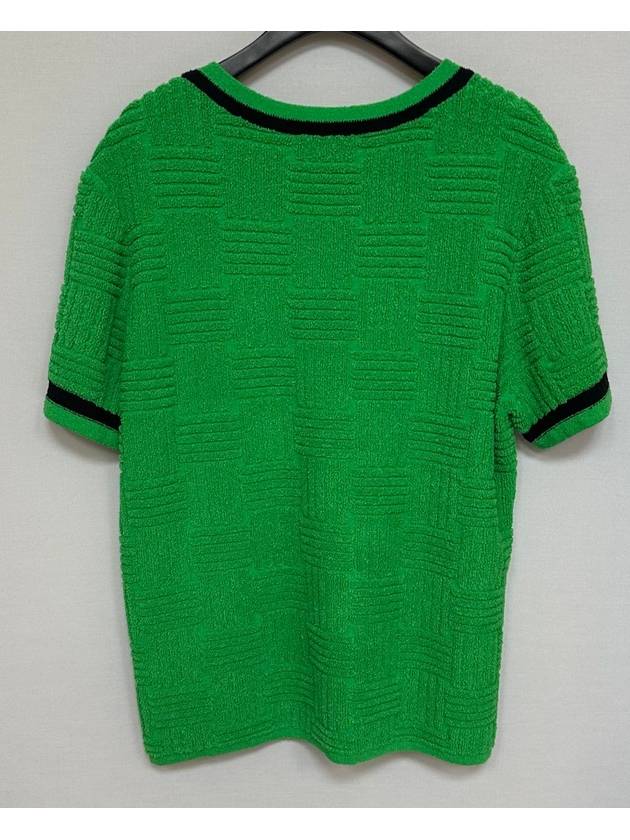 Intrecciato terry cotton knit short sleeve t shirt 105 - BOTTEGA VENETA - BALAAN 4