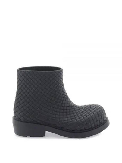 Fireman Intrecciato Leather Ankle Boots Black - BOTTEGA VENETA - BALAAN 2