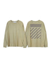 Diag Tab Long Sleeve T-Shirt Beige - OFF WHITE - BALAAN 2