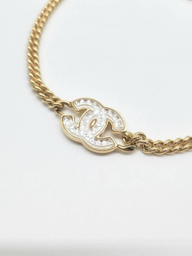 White CC logo gold chain choker necklace ABD830 - CHANEL - BALAAN 9