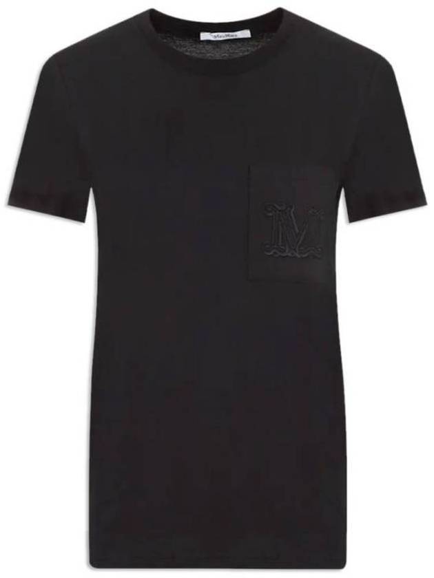 Papaia Logo Cotton Short Sleeve T-Shirt Black - MAX MARA - BALAAN 2