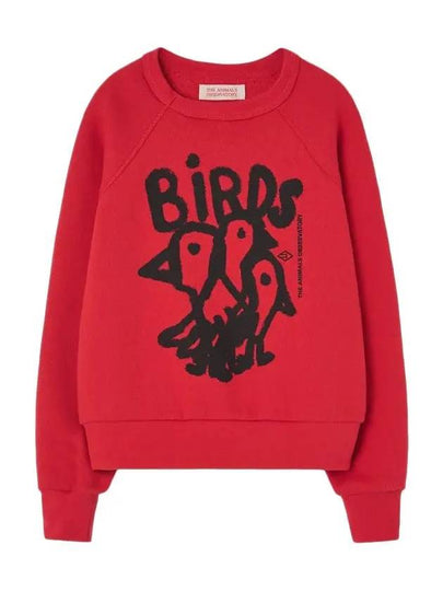 Kids Logo Bird Sweatshirt Red F24023 185FT - THE ANIMALS OBSERVATORY - BALAAN 2