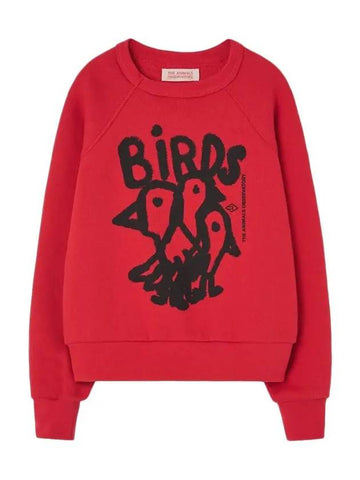 Kids Logo Bird Sweatshirt Red F24023 185FT - THE ANIMALS OBSERVATORY - BALAAN 1