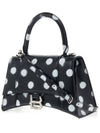 Hourglass Small Polka Dot Leather Tote Bag Black - BALENCIAGA - BALAAN 3