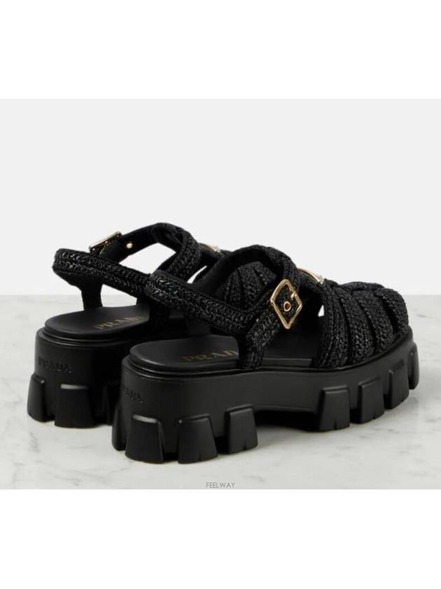 Monolith Crochet Cage Sandals Black - PRADA - BALAAN 5