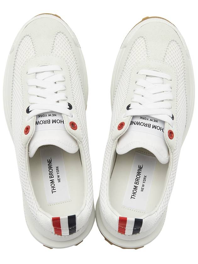 Thom Women Browne Nylon Tech Runner Low Top Sneakers Grey White - THOM BROWNE - BALAAN 3