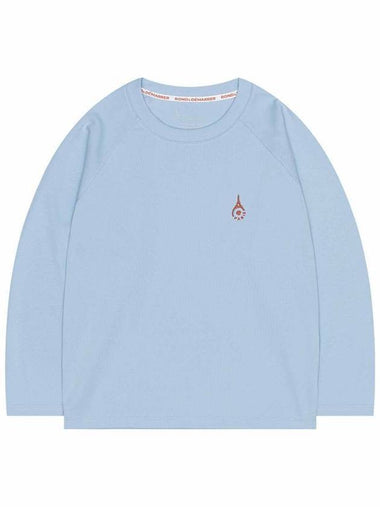 Main symbol embroidery raglan long sleeve t shirt sky blue - ROND&DEMARRER - BALAAN 1