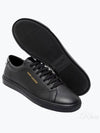 Andy Embossed Logo Leather Low Top Sneakers Black - SAINT LAURENT - BALAAN 2