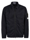 Compass Patch Shirt Zip Up Jacket Black - STONE ISLAND - BALAAN 2