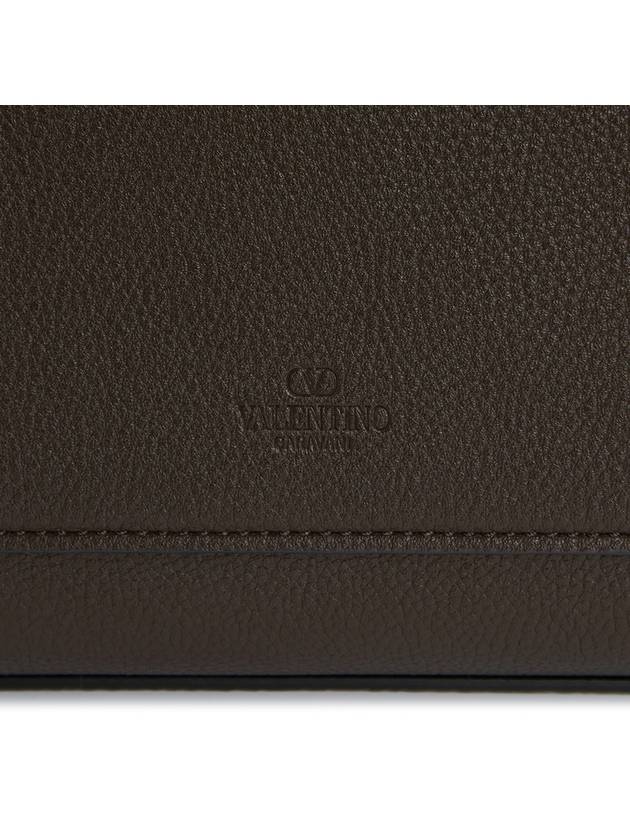 Signature V Logo Leather Cross Bag Brown - VALENTINO - BALAAN 10