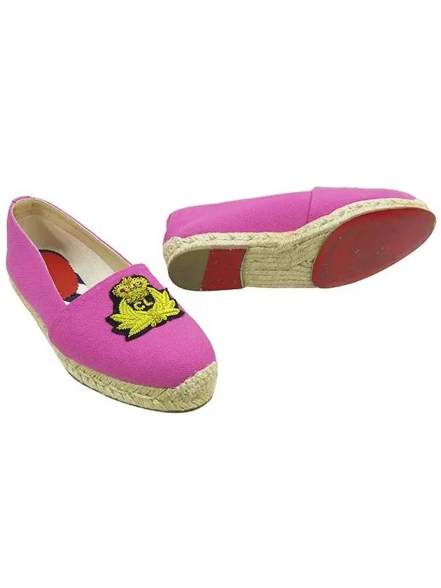 Pink color fabric crown wappen espadrille detail women s sneakers - CHRISTIAN LOUBOUTIN - BALAAN 2