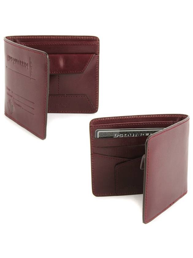 WA4103 V243 57 DEAN DAN Dark Wine Half Wallet - DSQUARED2 - BALAAN 4