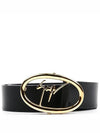 Gold logo leather belt black IAU7029 - GIUSEPPE ZANOTTI - BALAAN 5