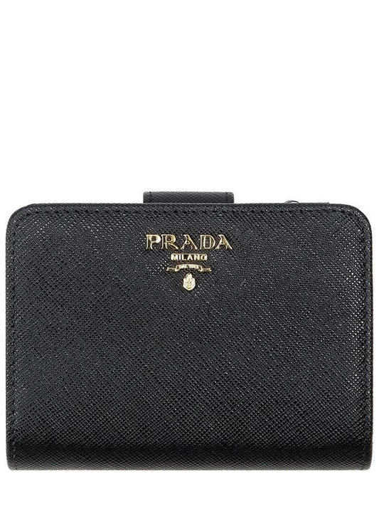 24SS Women s Saffiano Logo Bicycle Wallet 1ML018 QWA NERO - PRADA - BALAAN 1