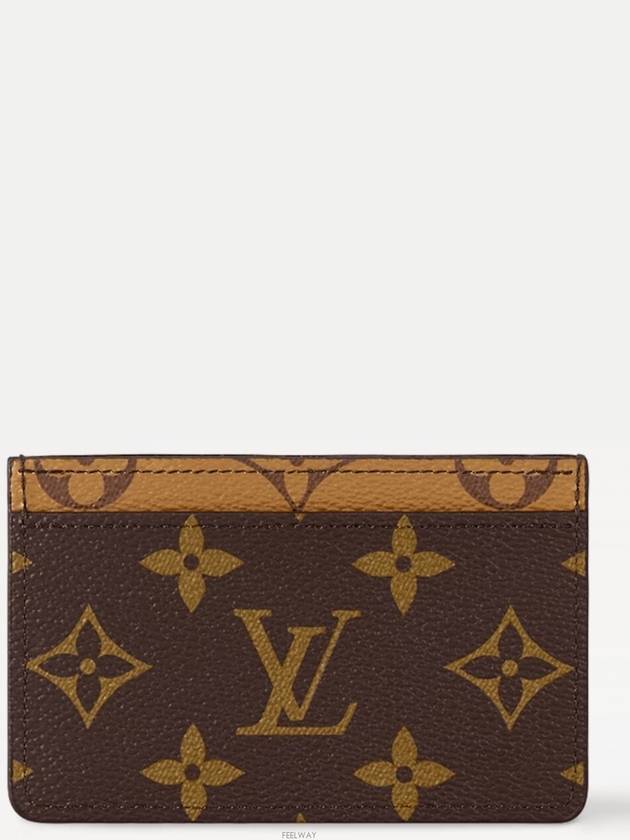 Monogram Reverse Canvas Card Wallet Brown - LOUIS VUITTON - BALAAN 6