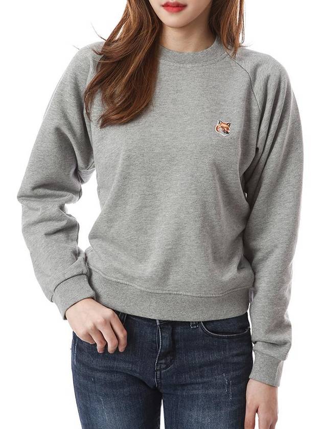 Fox Head Patch Adjusted Sweatshirt Grey Melange - MAISON KITSUNE - BALAAN 2