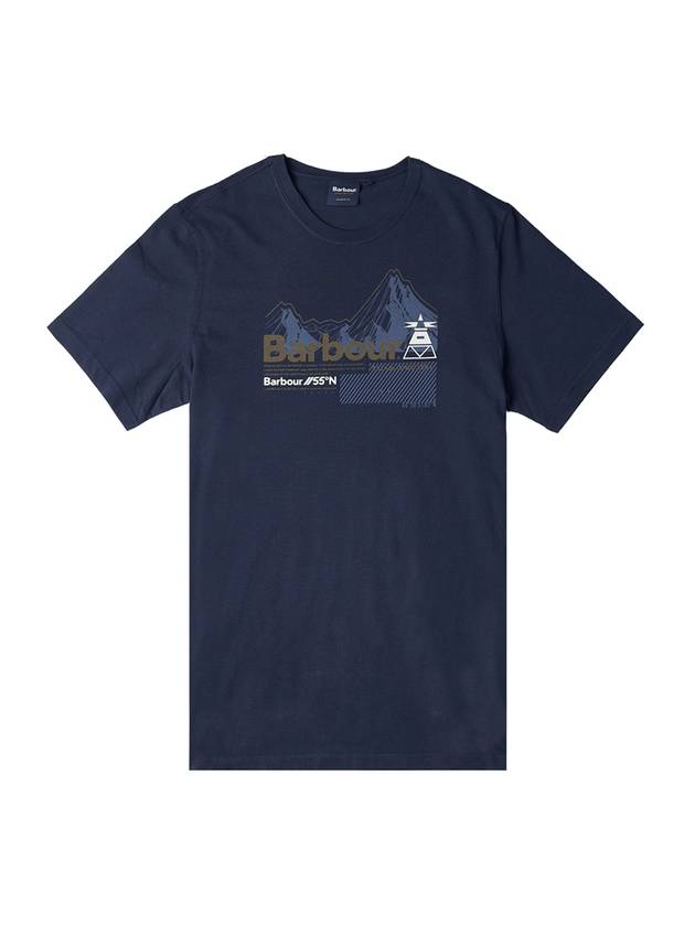 Logo Printed Cotton Short Sleeve T-shirt Navy - BARBOUR - BALAAN 2