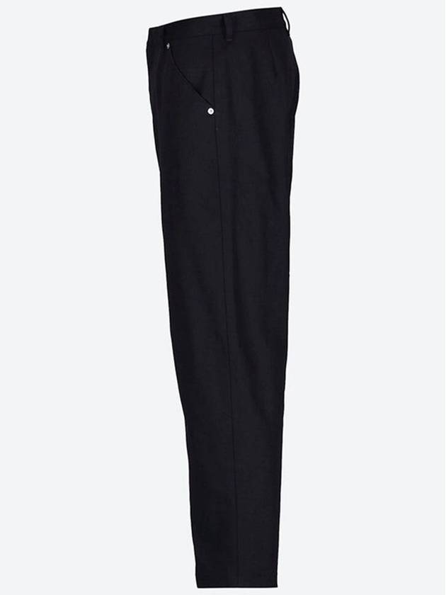 Triangle Logo Cotton Straight Pants Black - PRADA - BALAAN 3