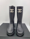 CC Logo High Rubber Rain Boots Black - CHANEL - BALAAN 2