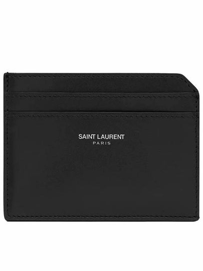 Paris Open Smooth Leather Card Wallet Black - SAINT LAURENT - BALAAN 2