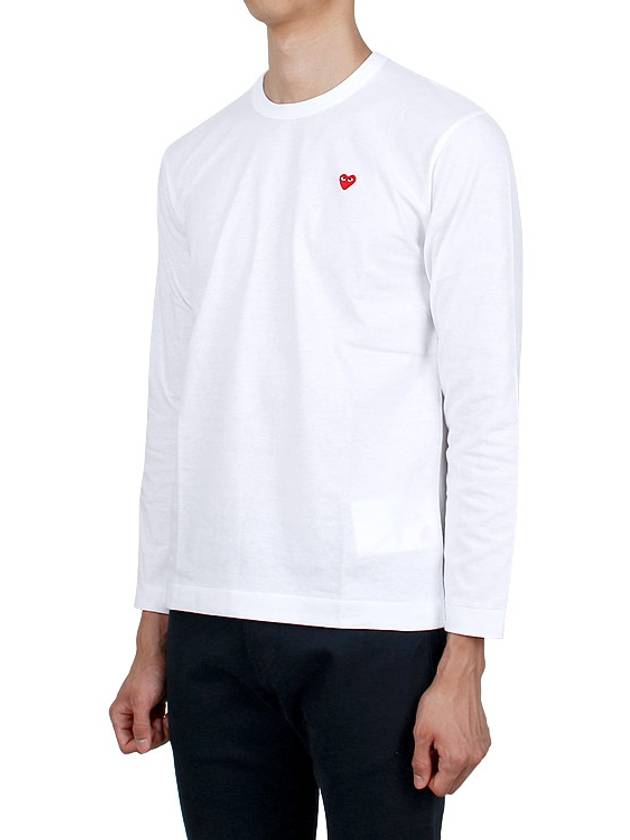 Men's Mini Red Wappen Long Sleeve T-Shirt P1 T308 2 White - COMME DES GARCONS - BALAAN 4