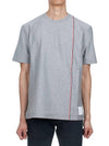 RWB Stripe Cotton Short Sleeve T-shirt Grey - THOM BROWNE - BALAAN 3