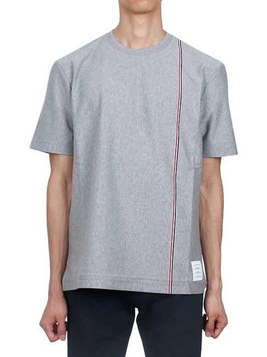 RWB Stripe Cotton Short Sleeve T-shirt Grey - THOM BROWNE - BALAAN 2