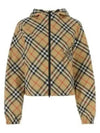 Crop Reversible Check Hooded Jacket Sand - BURBERRY - BALAAN 2