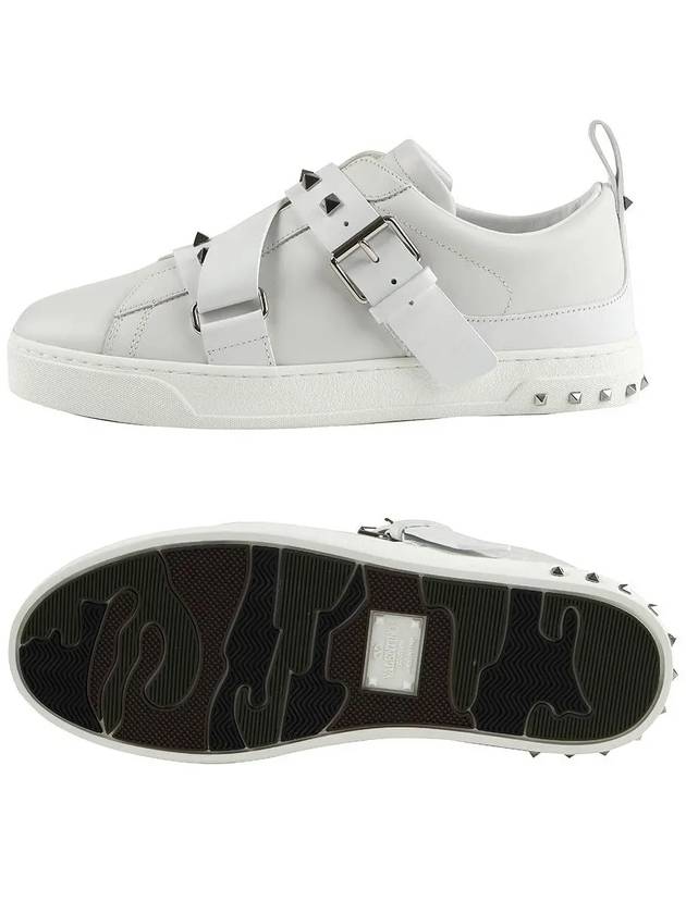 V Punk Belted Low Top Sneakers White - VALENTINO - BALAAN 7