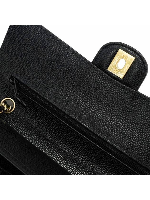 Classic medium flap bag caviar gold champagne shoulder black A01112 - CHANEL - BALAAN 6