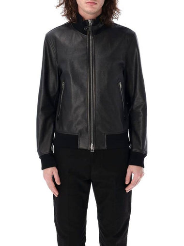 Tom Ford Grain Leather Funnel Bomber - TOM FORD - BALAAN 1