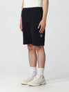 Men's OLD Treatment Logo Patch Cargo Bermuda Shorts Navy - STONE ISLAND - BALAAN 4