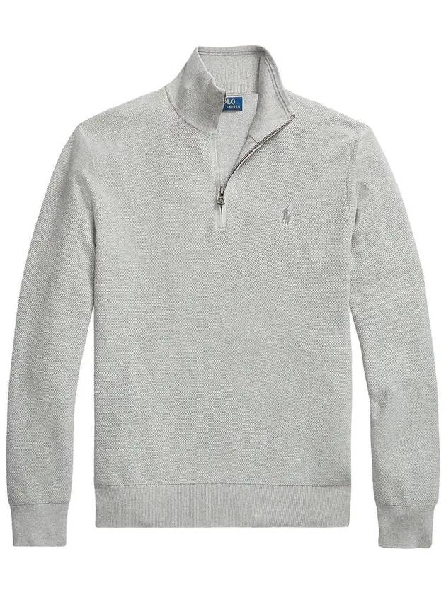 Pony Half Zip Cotton Sweatshirt Grey - POLO RALPH LAUREN - BALAAN 2