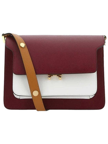 Saffiano Color Block Trunk Cross Bag Red - MARNI - BALAAN 1