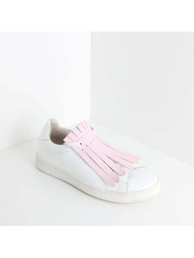 Women's Fringe Sneakers White Pink 10112DFR - JOSHUA SANDERS - BALAAN 1