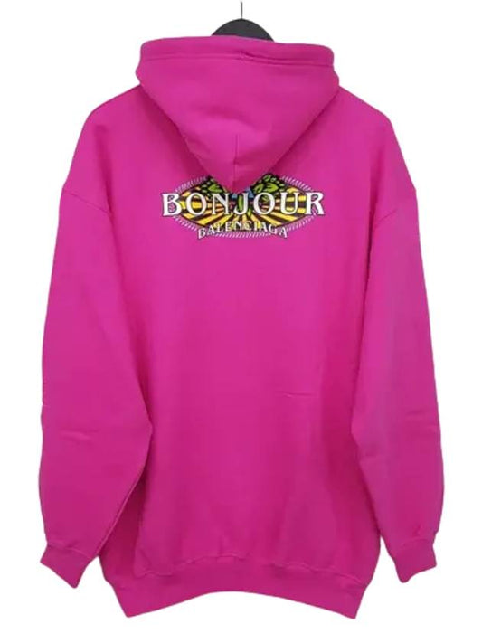 Bonjour Oversized Hooded Top Pink - BALENCIAGA - BALAAN 2