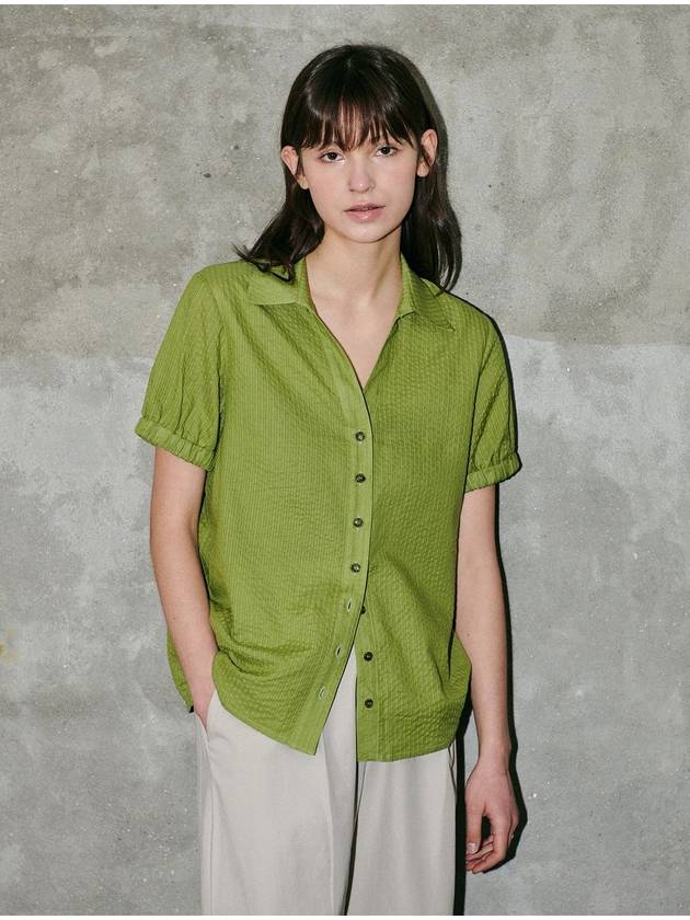 V neck Banding Blouse Green - CORCA - BALAAN 1