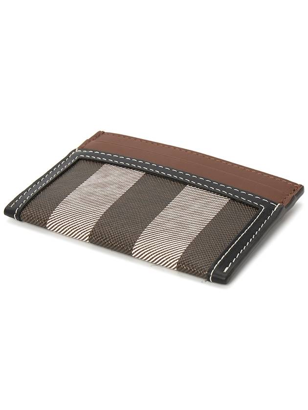 Check Two-Tone Leather Card Wallet Dark Birch Brown - BURBERRY - BALAAN 4