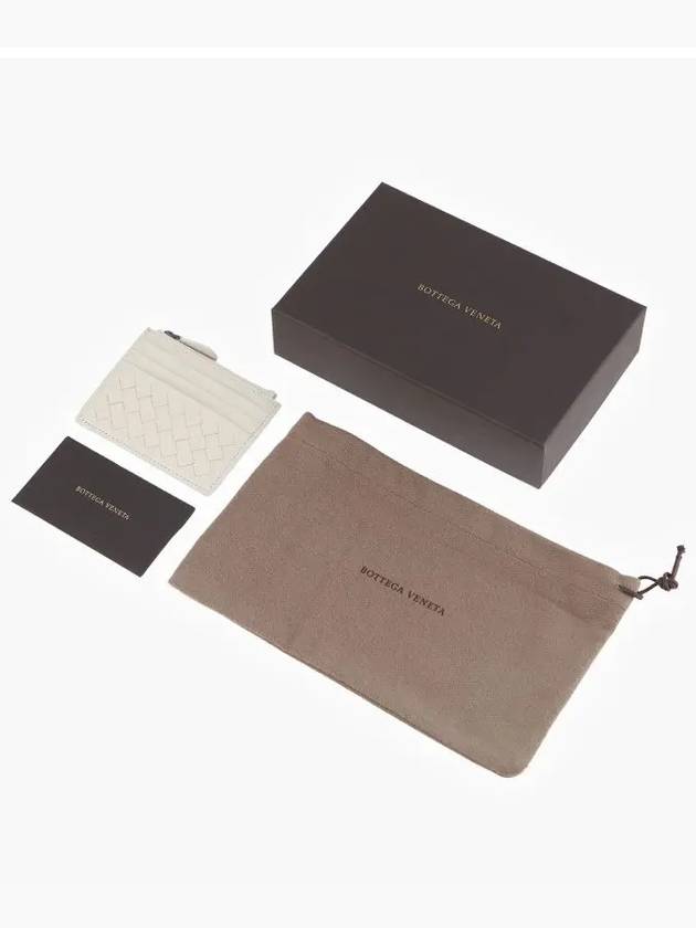 Intrecciato Zipper Card Wallet White - BOTTEGA VENETA - BALAAN 4