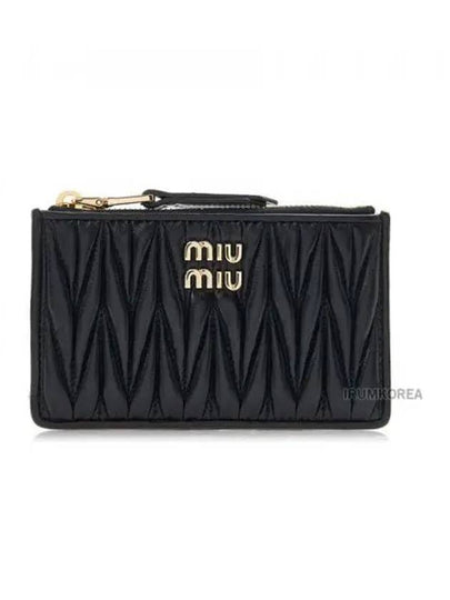 Matelasse Leather Card Wallet Black - MIU MIU - BALAAN 2