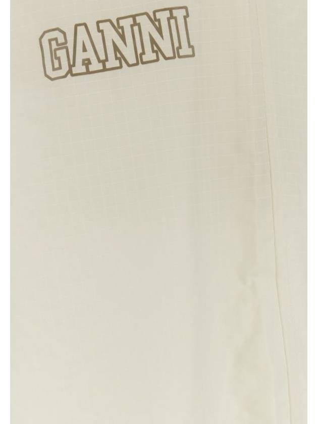 Logo Print Wide Pants White - GANNI - BALAAN 4