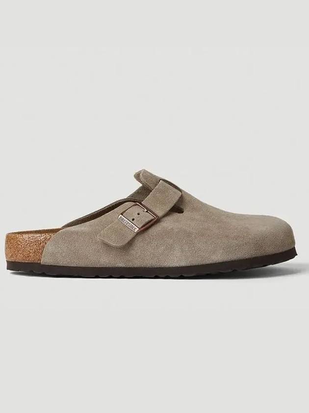 Boston side logo buckle fastening leather suede mules - BIRKENSTOCK - BALAAN 1