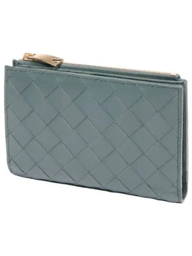 Medium Intrecciato Folded Zipper Wallet Women s Bicycle - BOTTEGA VENETA - BALAAN 1