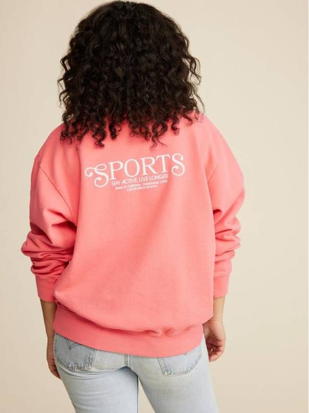 Embroidered Logo Cotton Long Sleeve T-shirt Pink - SPORTY & RICH - BALAAN 4