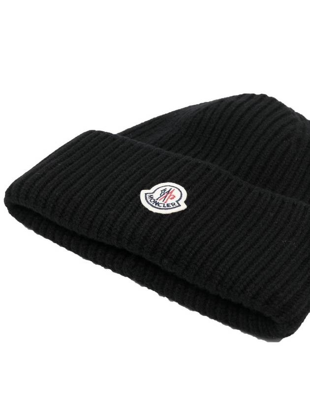 Wool Cashmere Logo Beanie 3B00066 - MONCLER - BALAAN 3