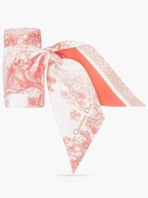 Toile de Jouy Sauvage Mitzah Silk Twill Scarf White Coral - DIOR - BALAAN 4