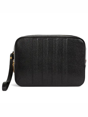 Debossed Whislet Wash Bag Black - THOM BROWNE - BALAAN 1