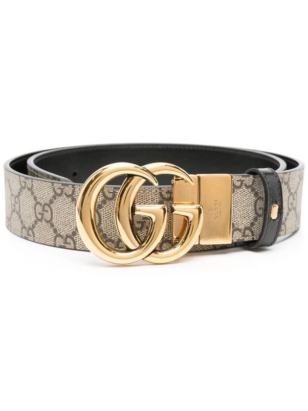 GG Marmont Reversible Leather Belt Beige Black - GUCCI - BALAAN 2